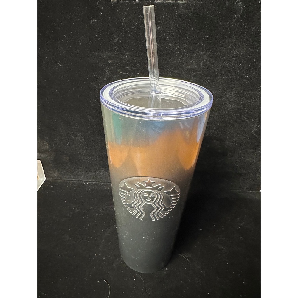 Starbucks Matte Black Copper Ombre Stainless Steel Tumbler 24oz Venti Cold Cup